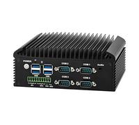 CWWK Mini PC Sin Ventilador, Mini PC Industrial Core i5 8250U, 4 × COM RS232/RS485, 2 × LAN Gigabit, C67D Micro Embedded PC, 16 GB RAM, SSD NVMe de 512 GB, SIM, HD, VGA, WiFi/BT