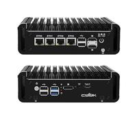 CWWK N100 Mini PC Fanless, Firewall Appliance Mini Computer with 4 x 2.5GbE i226-V LAN, F3 OPNsense Micro PC DDR5 8GB RAM 128GB NVMe SSD, TF, 2*HD+DP+USB-C 4K Display, AES-NI
