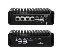 CWWK N355 Mini PC Fanless, Firewall Appliance Mini Computer with 4 x 2.5GbE i226-V LAN, F3 OPNsense Micro PC DDR5 32GB RAM 2TB NVMe SSD, TF, 2*HD+DP+USB-C 4K Display, AES-NI