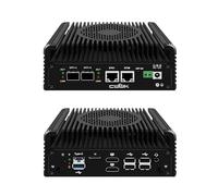 CWWK S2 N100 Mini PC Firewall Appliance, 2 x 10GbE SFP+ Mini Computer with 2 x i226-V 2.5GbE LAN, OPNsense Micro PC DDR5 16GB RAM 512GB NVMe SSD, USB-C, TF, Dual 4K Display, AES-NI