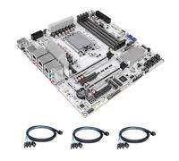 CWWK W680 NAS Motherboard Micro ATX 12 Bay, LGA 1700 mATX Placa Base Blanca con 10GbE&2 * 2.5GbE LAN, 4 x DDR5 Desktop RAM (ECC), 3 x NVMe, PCIe5.0 x16, vPro (3X 4-SATA Cable)