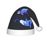 CWYHDUDOH Orca Killer Whale Print Christmas Elf Hat for Kids Christmas Cap Holiday Party New Year Costume Accessories