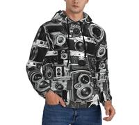 CWYHDUDOH Retro Cool Camera Collection - Sudadera con capucha para hombre, estilo casual, cálida y cómoda para todas las estaciones, Negro, L