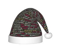 CWYHDUDOH Sombrero de elfo de Navidad con impresión de código de programación programador para niños, gorro de Navidad, fiesta, Año Nuevo, accesorios de disfraz