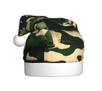 CWYHDUDOH Sombrero de Navidad con estampado digital de camuflaje verde del ejército para adultos, Navidad, vacaciones, Año Nuevo, celebraciones, fiestas, decoración de temporada
