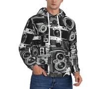 CWYHDUDOH Sudadera con capucha para hombre, diseño retro de la colección Cool Camera para invierno, otoño, primavera, ropa casual, cálida y ligera, Negro, M