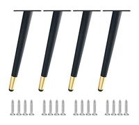 CWYP-038 Patas de Muebles de Metal Pies de Muebles Negro Dorado 10-55 cm Cónica Patas para Muebles de Cocina y Bano Hierro | Acabado Galvanoplastia Patas de Mesa Armario Sofá,4 Piezas (55cm,oblicuos)