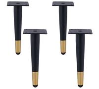CWYP-038 Patas para Mesa Metal Patas de Mesa Negro Dorado 10cm - 55cm Pies de Sofá Centro Cónicas Pies para Sofá Hierro | Acabado Galvanoplastia,4 Piezas (40cm,Rectos)
