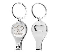 CWYW 20 abrebotellas multifunción 4 en 1 personalizado, cortaúñas, cervecería de recuerdos de boda, personalizada, plateada, regalos multiherramienta para hombres