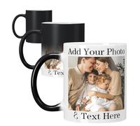 CWYW Taza de café mágica personalizada con foto,Taza de Café Personalizada Sensible al Calor,Taza de café que cambia de color,Novedad Taza Regalos únicos para familiares y amigos