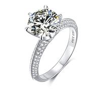 CWZZWS 1-3 quilates d color anillos de boda moissanite para mujeres 925 joyería de plata esterlina joyas con chisporroteo