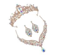 CWZZWS 1 conjunto de joyas nupciales para bodas Elegante diadema de corona de diario con corona collar Joyería decorativa para fiestas Ocasiones especiales