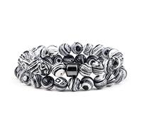 CWZZWS 2 unids/Set de Cuentas de Piedra Natural, Piedra de Ojo de Tigre, Cuentas de Lava Negra, brazaletes Hechos a Mano para Amantes, Regalos de Equilibrio de Yoga