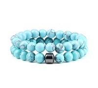 CWZZWS 2 unids/Set de Cuentas de Piedra Natural, Piedra de Ojo de Tigre, Cuentas de Lava Negra, brazaletes Hechos a Mano para Amantes, Regalos de Equilibrio de Yoga