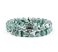 CWZZWS 2 unids/Set de Cuentas de Piedra Natural, Piedra de Ojo de Tigre, Cuentas de Lava Negra, brazaletes Hechos a Mano para Amantes, Regalos de Equilibrio de Yoga