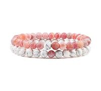 CWZZWS 2 unids/Set Piedra de Ojo de Tigre Distancia de Pareja 6mm Piedra Natural Yoga Cuentas para Hombres Mujeres Encanto Regalo de Hilo