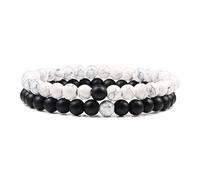 CWZZWS 2 unids/Set Piedra de Ojo de Tigre Distancia de Pareja 6mm Piedra Natural Yoga Cuentas para Hombres Mujeres Encanto Regalo de Hilo