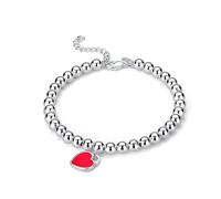 CWZZWS 925 dijes, Cuentas esmaltadas, Colgante de corazón para Mujer, Regalo de Boda