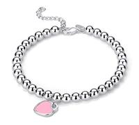 CWZZWS 925 dijes, Cuentas esmaltadas, Colgante de corazón para Mujer, Regalo de Boda