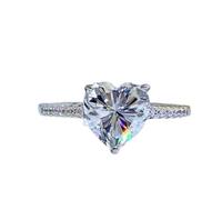 CWZZWS 925 Silver Sterling 8 * 8 mm Heart Carbon Diamond Diamond Diamond Jewelry
