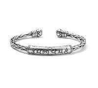 CWZZWS 999 Pulsera de pareja de mantra de seis palabras de plata completa con brazalete de plata retro retro ajustable joyería para hombres con alta suerte de buena suerte.