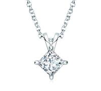 CWZZWS Accesorios Collar de moissanita de Princesa para Mujer, Colgante Diario con Personalidad de Moda, joyería Fina para Mujer