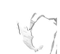 CWZZWS Accesorios de niñas Collar Mexicano para Mujeres y Hombres, Mapa de México con Ciudades Colgante de Pareja
