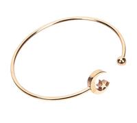 CWZZWS Accesorios para niñas Elegante brazalete de luna estrella ajustable para mujeres pulsera de muñeca de acero duradera