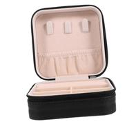 CWZZWS Adornos Caja de Almacenamiento Organizador Mujeres Estuche portátil para joyería para Pendientes Collares Pulseras Broches Diseño de patrón Tejido Adornos