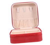 CWZZWS Adornos Caja de Almacenamiento Organizador Mujeres Estuche portátil para joyería para Pendientes Collares Pulseras Broches Diseño de patrón Tejido Adornos