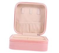 CWZZWS Adornos Caja de Almacenamiento Organizador Mujeres Estuche portátil para joyería para Pendientes Collares Pulseras Broches Diseño de patrón Tejido Adornos