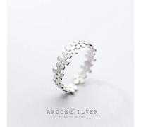 CWZZWS Anillos abiertos para mujeres, cadena de margarita de ajuste vintage anillos de plata huecos elegantes joyas románticas regalo para niñas para mujeres de compromiso de pareja boda