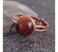 CWZZWS Anillos abiertos para mujeres, vintage ajustable elegante marrón lunar piedra natural anillos Rosegold joyería de joyería para niñas para mujeres boda de compromiso de pareja