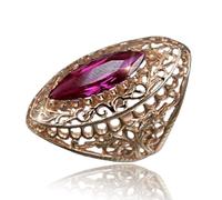 CWZZWS Anillos de plata anillo de cristal rojo Anillos de plata para mujeres (color: anillo, tamaño: 7)