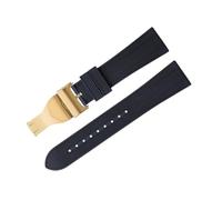 CWZZWS Banda de reloj de fluoración suave para la correa tudor M79360.M79363 Hebilla de acero inoxidable Black Bay 1958 Gmt 41 mm Pelagos 22 mm Flat End
