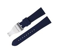 CWZZWS Banda de reloj de fluoración suave para la correa tudor M79360.M79363 Hebilla de acero inoxidable Black Bay 1958 Gmt 41 mm Pelagos 22 mm Flat End