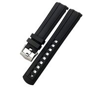 CWZZWS Banda de reloj de goma fluoroso 19 mm 20 mm 21 mm para costoso 007 Gold de oro rosa Hebilla suave resistente al agua Correa/plata azul/21 mm