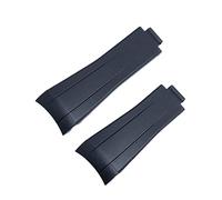 CWZZWS Banda de vigilancia de goma de 20 mm Banda de reloj de hebilla ajustable para correa para pulsera de oysterflex GMT