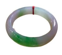 CWZZWS Brazalete de Jade Brazalete de Jade de Flor Verde Flotante Brazalete de Jade púrpura para Mujer para Familiares o Amigos con joyero 56-62 mm 57 mm