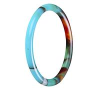 CWZZWS Brazalete de Jade Coloreado de Estilo étnico de Jade de ágata de calcedonia de Color Natural para Mujer con Caja de 55 mm