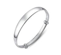 CWZZWS Brazalete de Mujer Abierto Grueso Brillante Ajustable Amuleto de la Suerte Regalos de Amistad