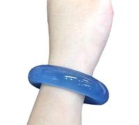 CWZZWS Brazaletes de Jade para Mujer, Brazalete de calcedonia Azul, para Madre y Novia, con joyero, 54-63 mm, 58-59 mm