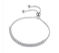 CWZZWS Cadena Ajustable con Diamantes de Corte Redondo y Chapado en moissanita para Mujer