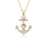 CWZZWS Colgante Cadena Hombre Mujer Joyería Collar Ancla