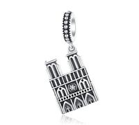 CWZZWS Colgante de Viaje emblemático de Francia, Plata 925, Original, Notre Dame De Paris, Charm Vintage, Regalos de Recuerdo