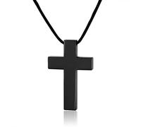 CWZZWS Collar de Orgullo, Nueva joyería de Moda, Colgante de Cruz de Acero y Titanio de Cobre para Hombres, Collar de Cuero con Dije para Regalo para Hombres