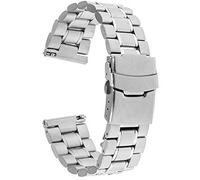 CWZZWS Correa de Reloj Correa de Reloj de liberación rápida de 22 mm Correa de Reloj de Repuesto Universal Pulsera con Hebilla de Cierre Plegable de Seguridad Negro Plata