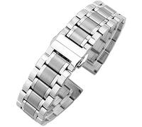 CWZZWS Correa de Reloj de 18mm - 24mm, Pulsera de Metal para Mujer, Moda Plateada, Correa de Reloj de Acero Inoxidable sólido, Accesorios, Pulsera