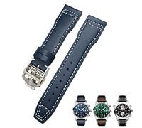 CWZZWS Correa de Reloj de 20mm y 21mm Adecuada para Relojes piloto, Pulseras Portugieser, 18 Correas Azules Suaves