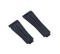 CWZZWS Correa de Reloj de Goma de 20mm, Correa de Reloj con Hebilla Plegable Ajustable Negra para Correa para Pulsera GMT OYSTERFLEX